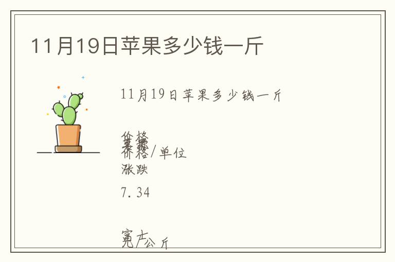 11月19日蘋果多少錢一斤