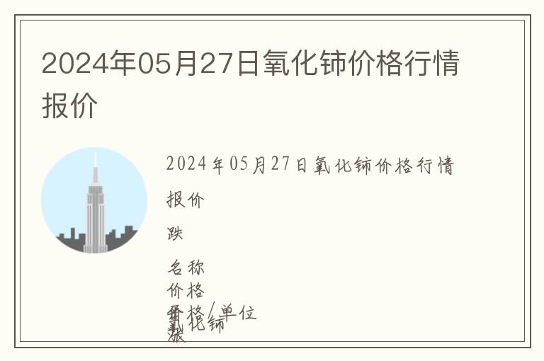 2024年05月27日氧化鈰價(jià)格行情報(bào)價(jià)